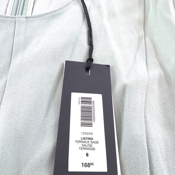 Aritzia Babaton Women's Terrace Sage Crepe Fit and Flare Listing Dress Size 6 - Picture 3 of 10